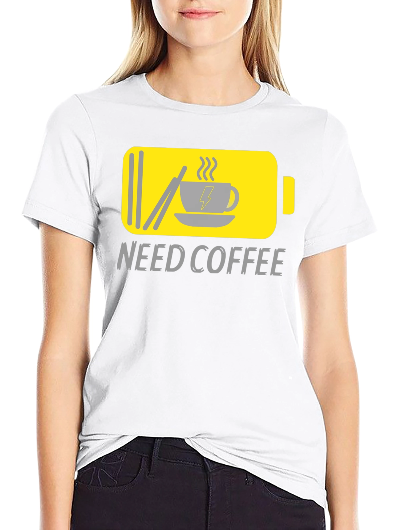 Need Coffee Graphic Tee - Low Battery Mode
