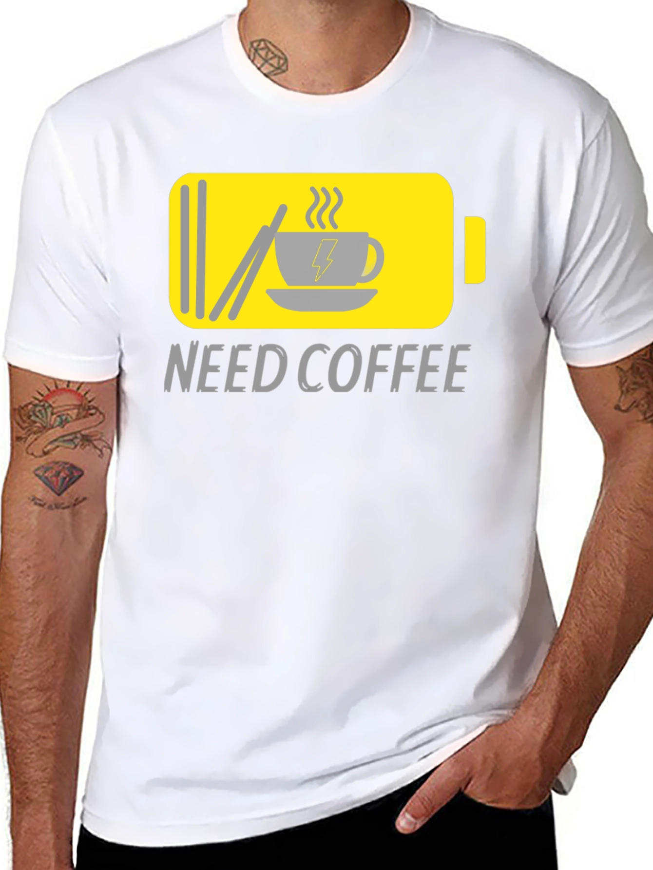 Need Coffee Graphic Tee - Low Battery Mode