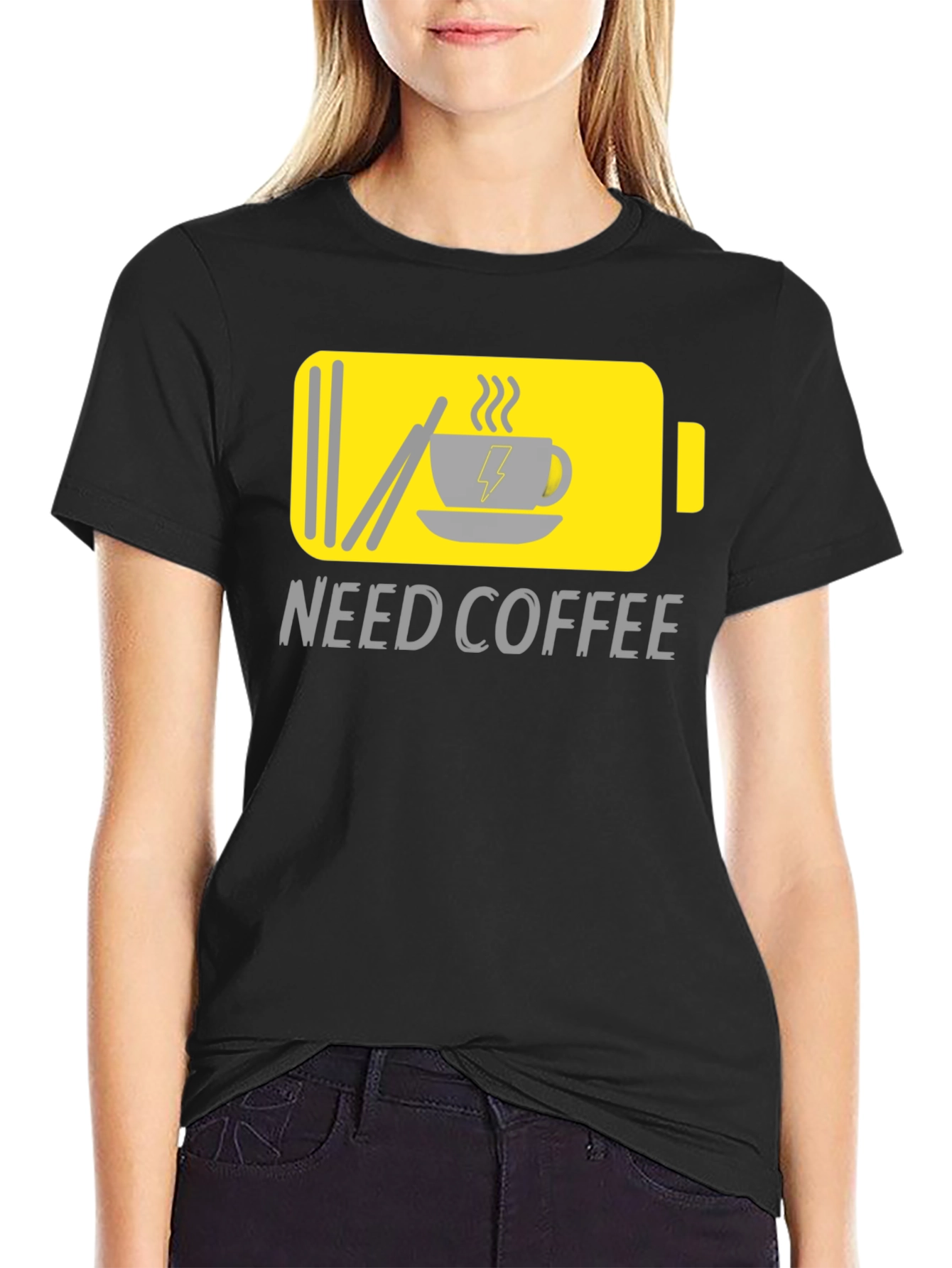 Need Coffee Graphic Tee - Low Battery Mode