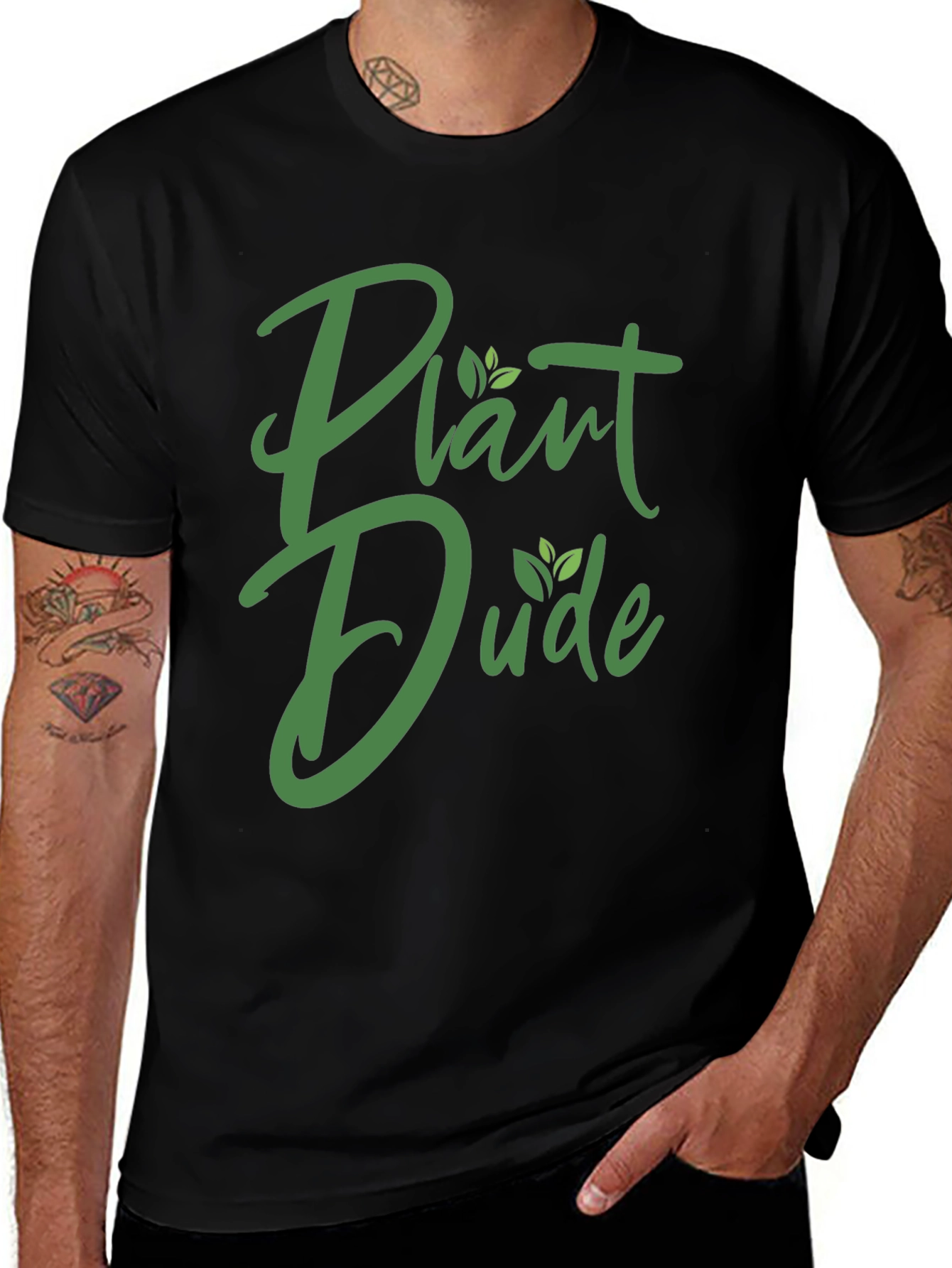 Plant Dude Graphic Tee - Black Cotton T-Shirt
