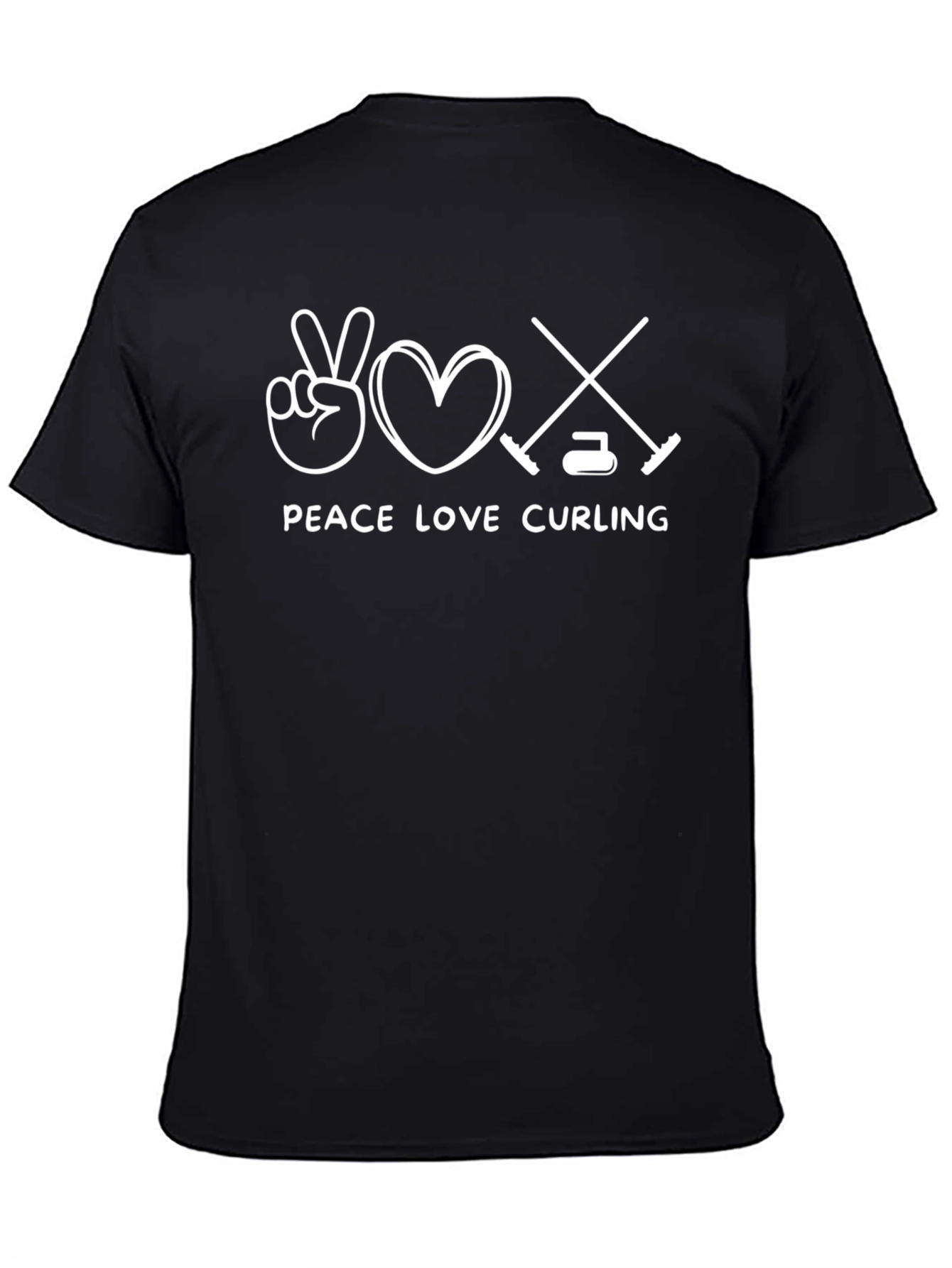 Peace Love Curling T-Shirt Black