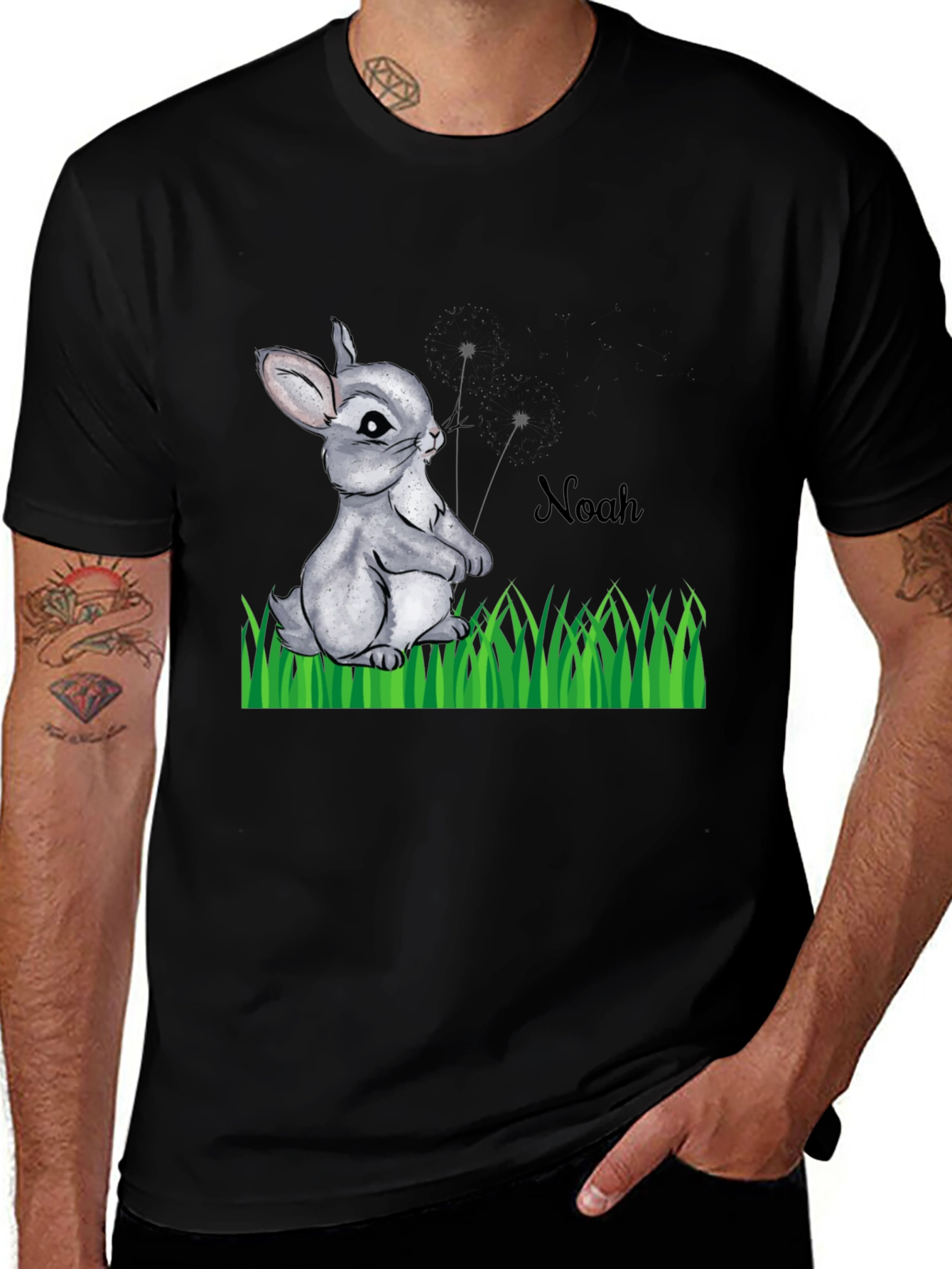 Cute Bunny Noah Graphic Tee