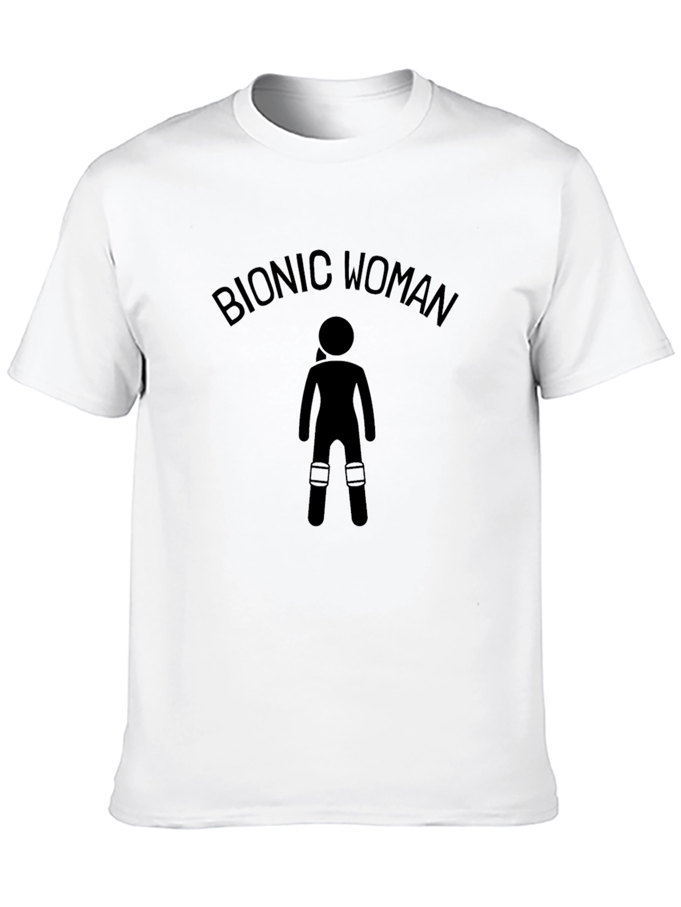 Bionic Woman Graphic Tee - Black Cotton T-Shirt