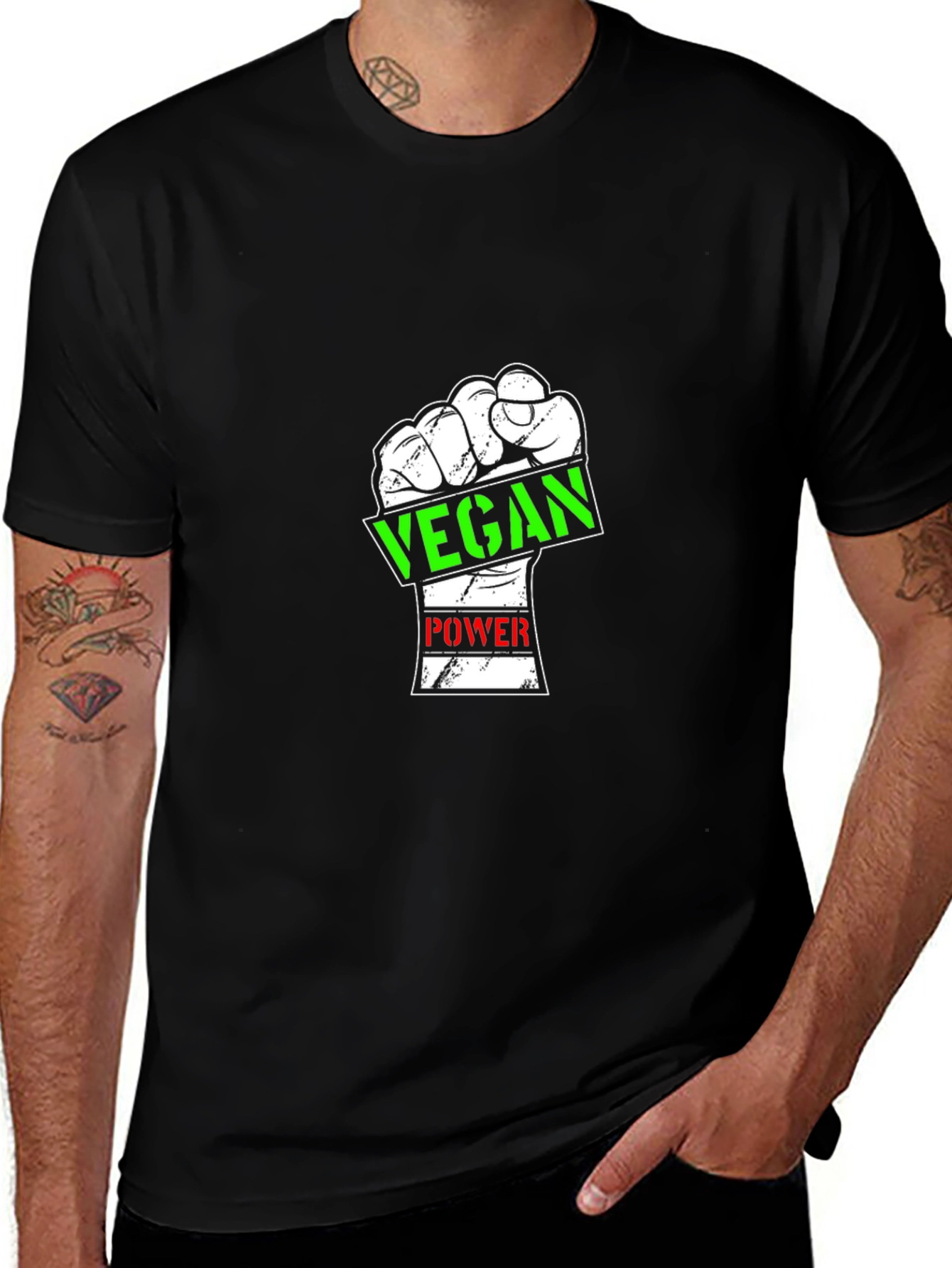 Vegan Power Fist Graphic T-Shirt