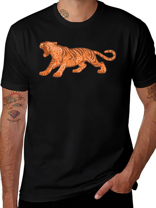 Mens Graphic Tee - Tribal Tiger Design