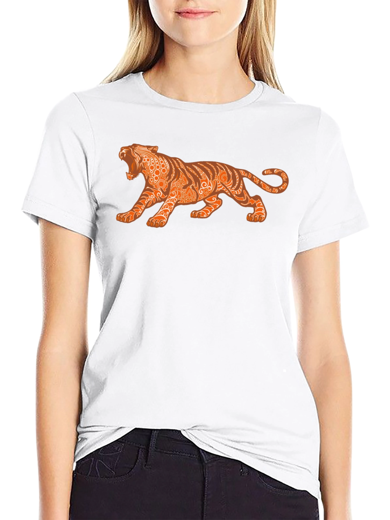 Mens Graphic Tee - Tribal Tiger Design