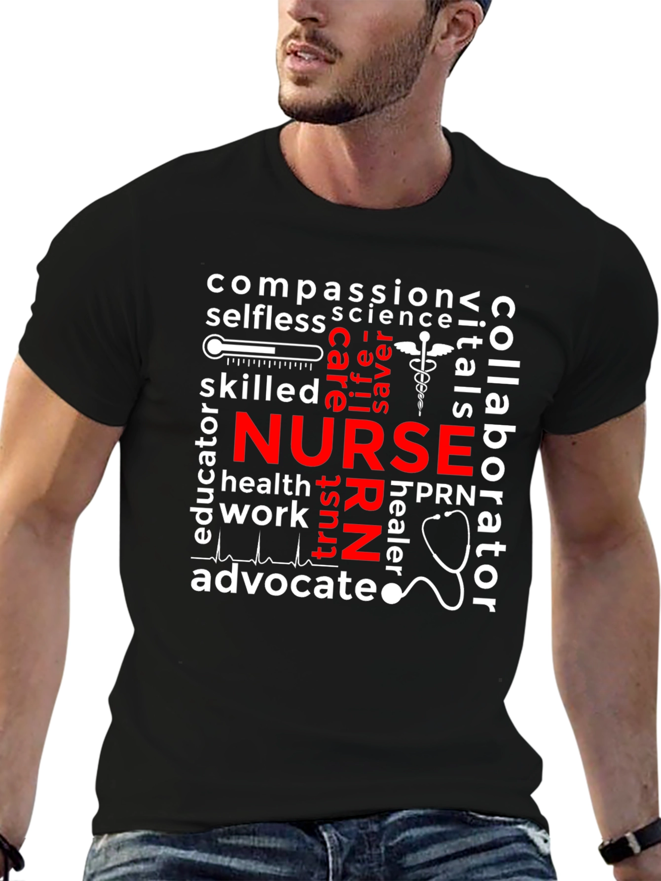 Nurse Word Cloud T-Shirt - Healthcare Apparel