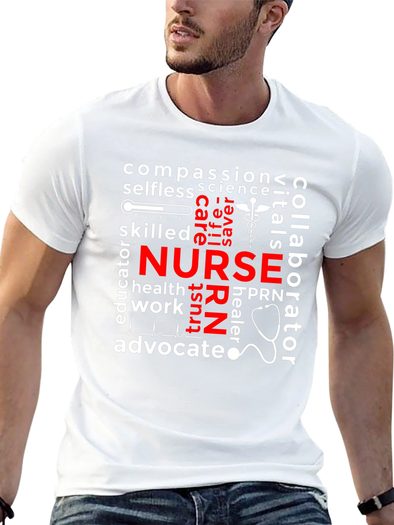 Nurse Word Cloud T-Shirt - Healthcare Apparel