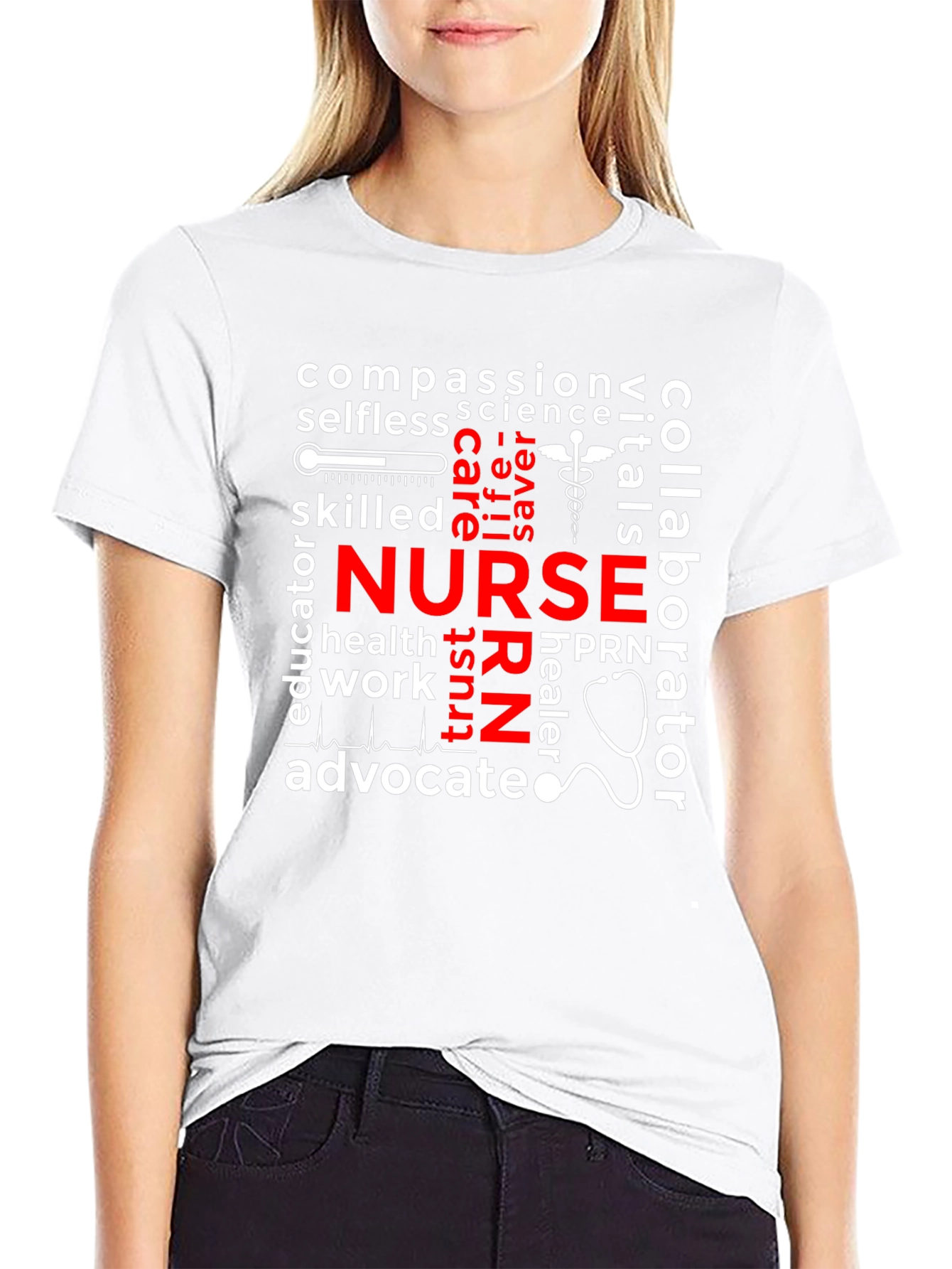 Nurse Word Cloud T-Shirt - Healthcare Apparel