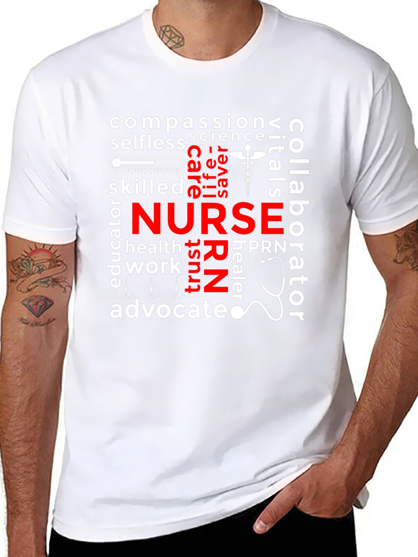 Nurse Word Cloud T-Shirt - Healthcare Apparel