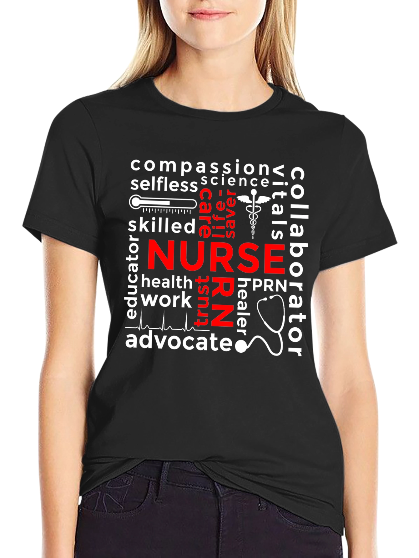 Nurse Word Cloud T-Shirt - Healthcare Apparel