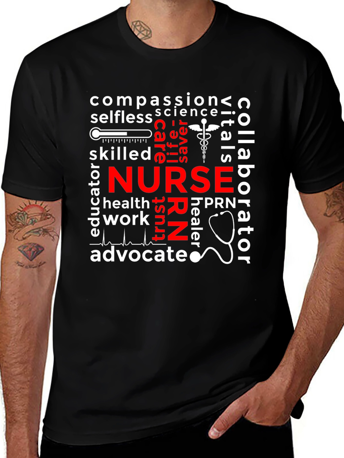Nurse Word Cloud T-Shirt - Healthcare Apparel