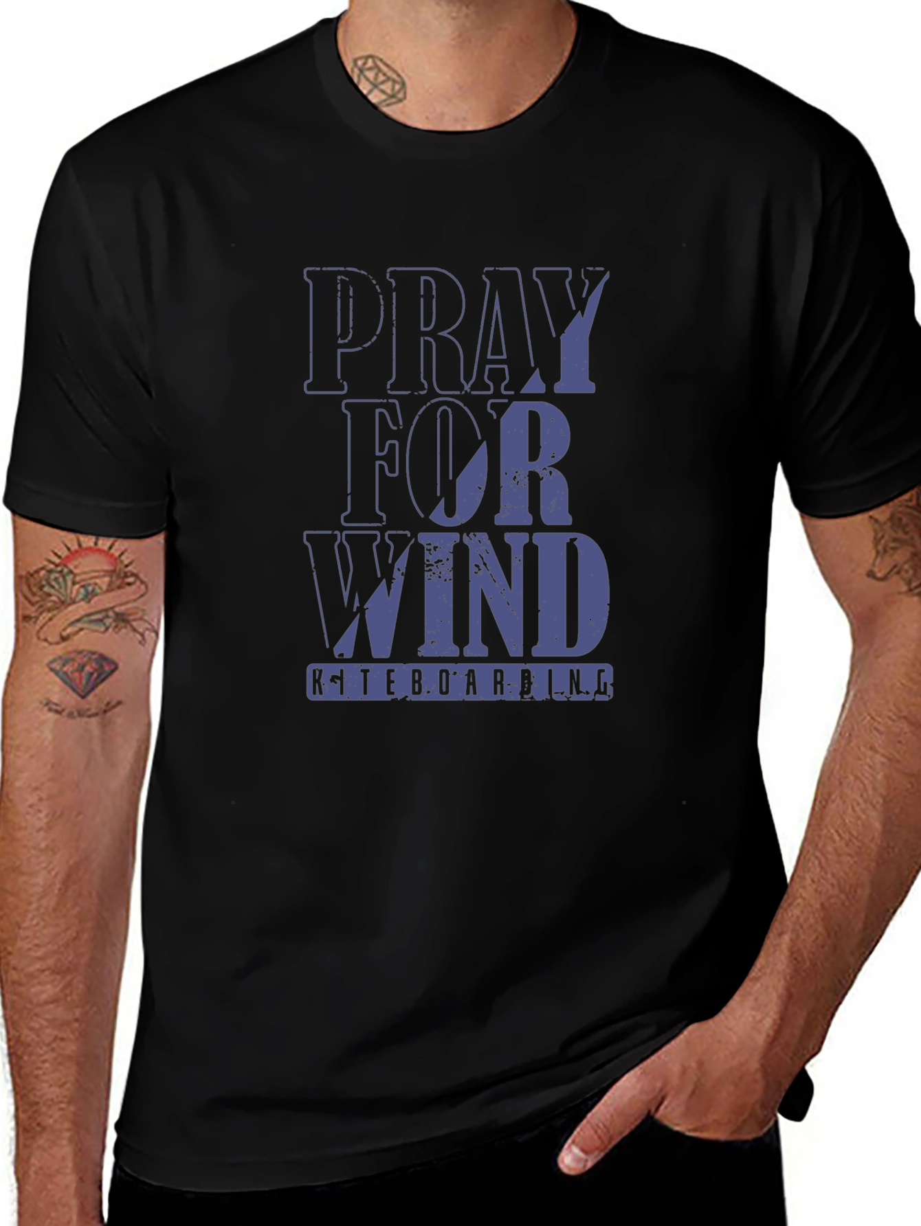 Pray For Wind Kiteboarding Graphic T-Shirt