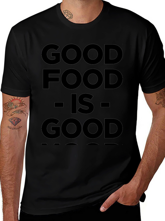 Good Food Good Mood Black Graphic Tee