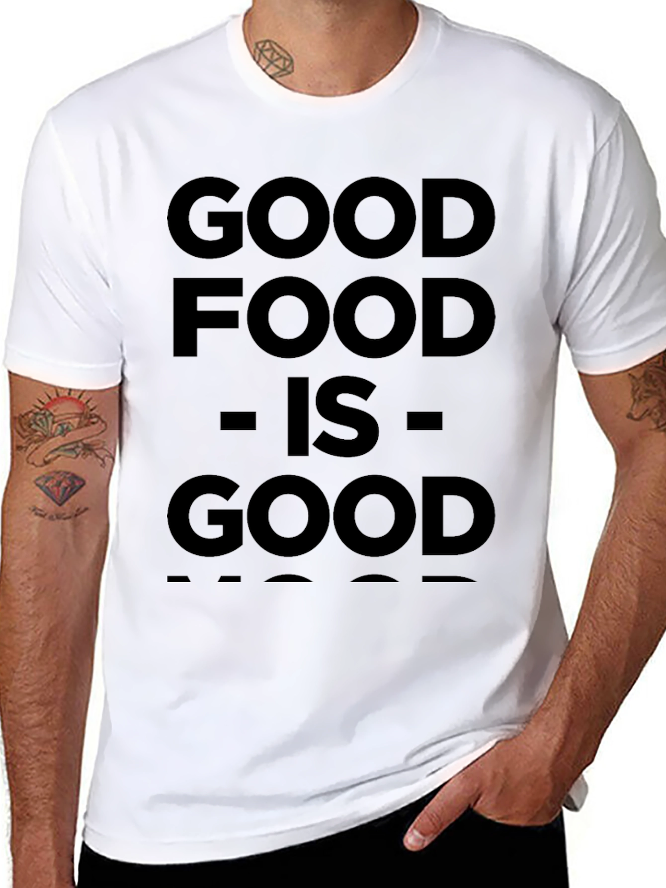 Good Food Good Mood Black Graphic Tee