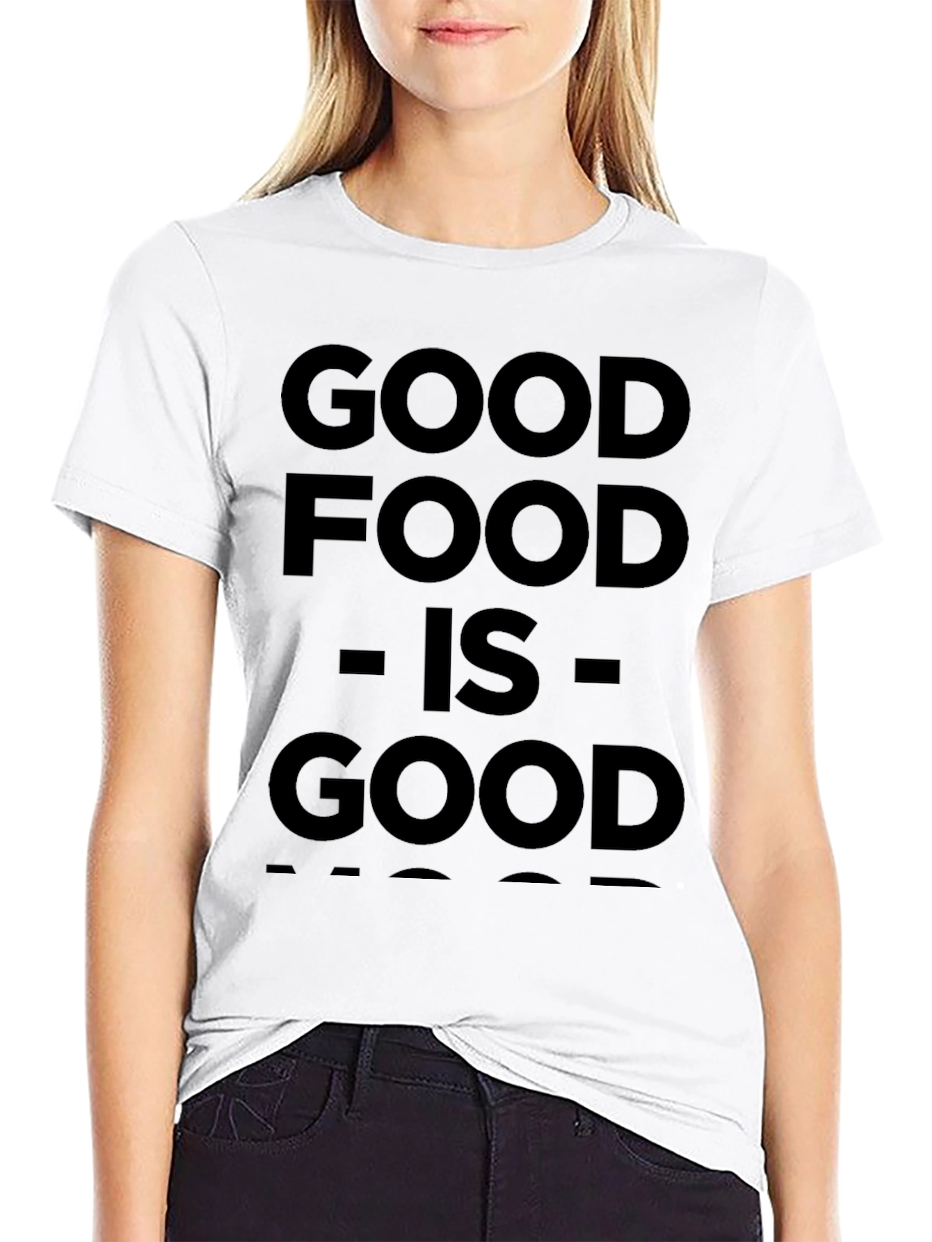 Good Food Good Mood Black Graphic Tee