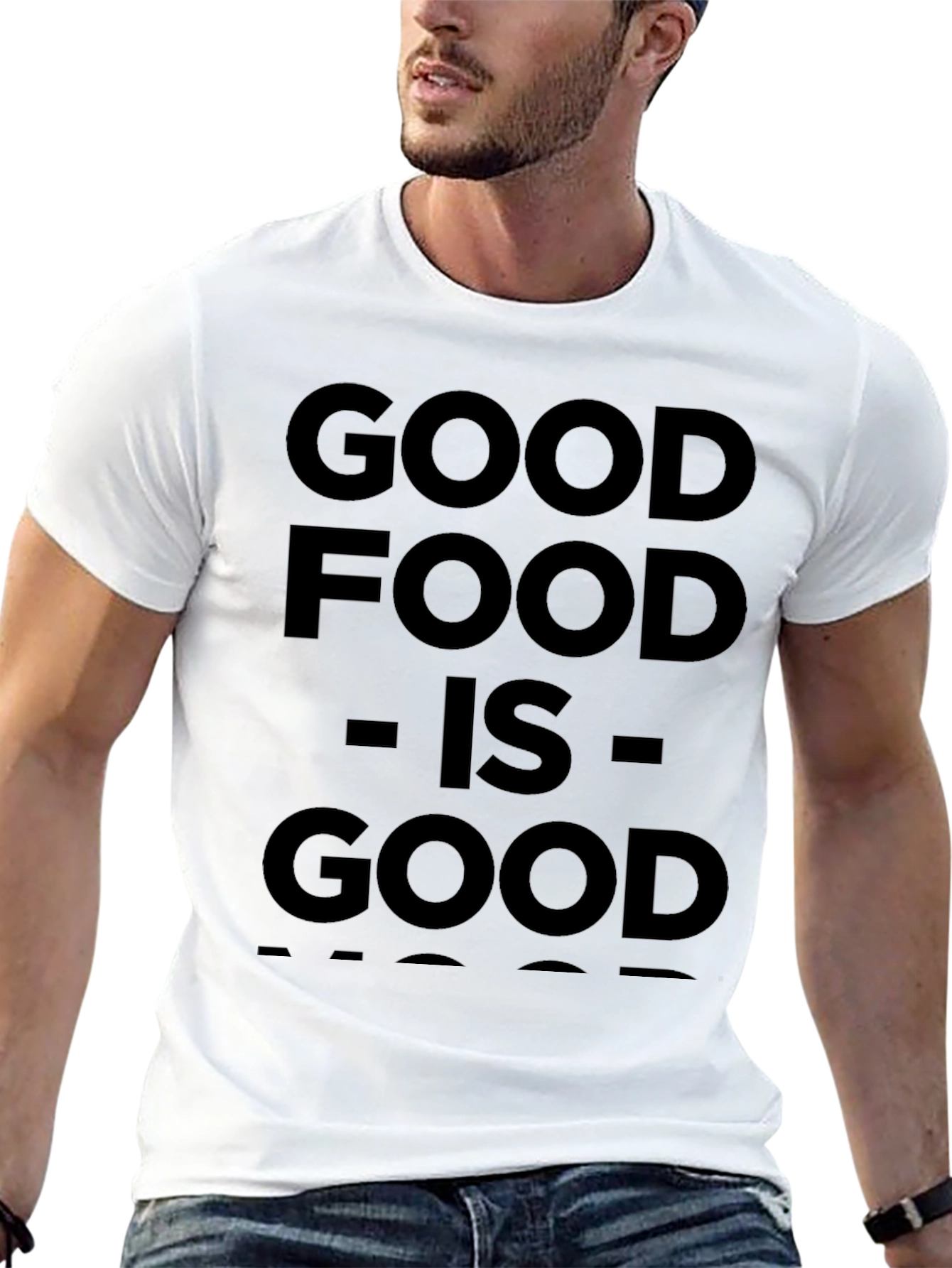 Good Food Good Mood Black Graphic Tee