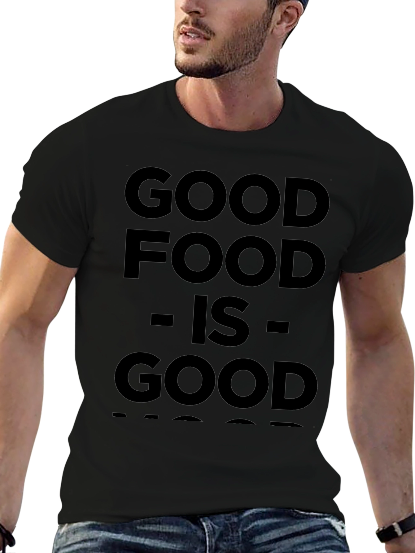 Good Food Good Mood Black Graphic Tee