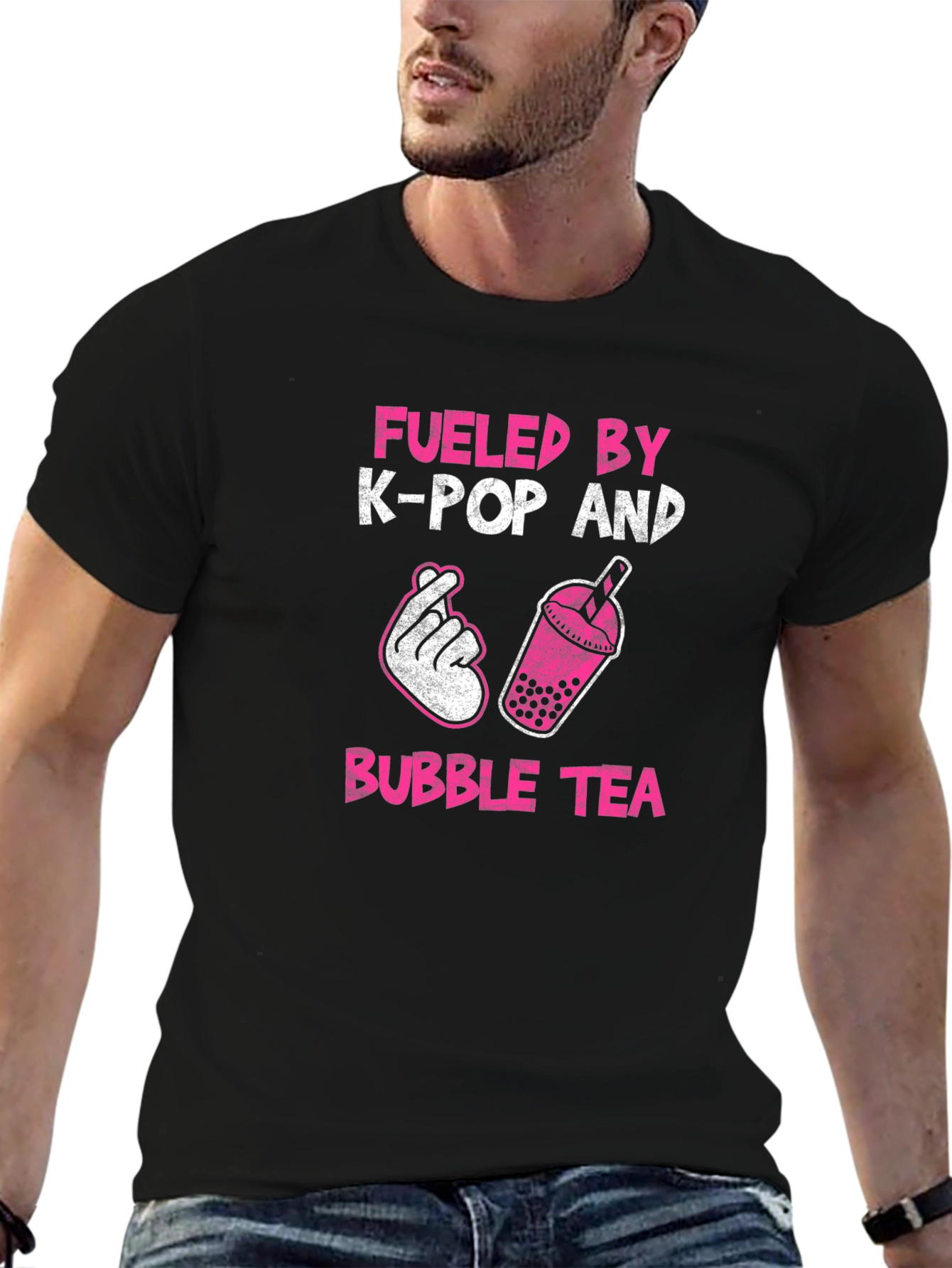 Fueled by K-Pop and Bubble Tea Graphic T-Shirt
