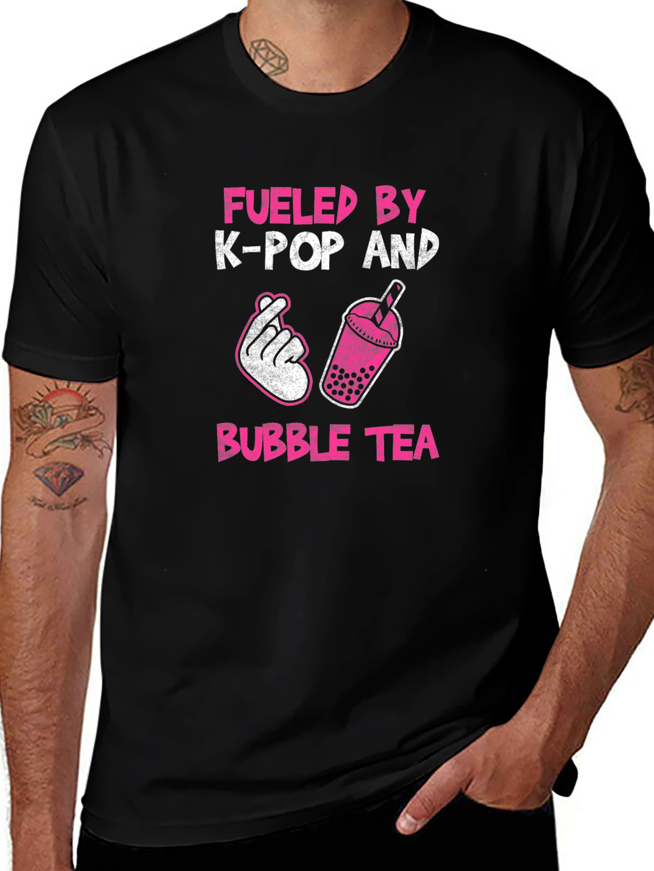 Fueled by K-Pop and Bubble Tea Graphic T-Shirt