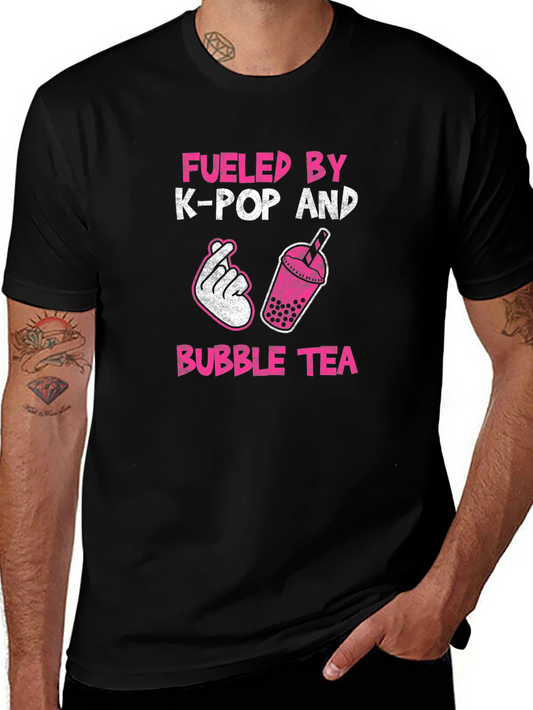 Fueled by K-Pop and Bubble Tea Graphic T-Shirt