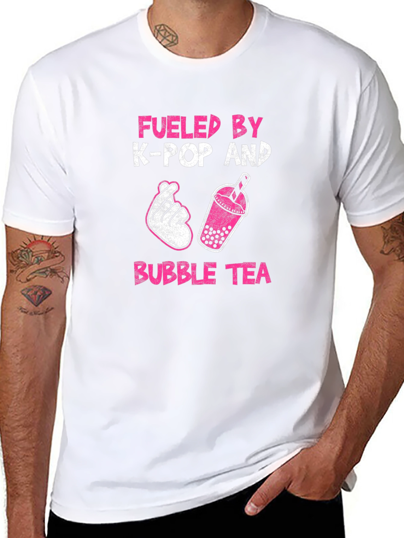 Fueled by K-Pop and Bubble Tea Graphic T-Shirt