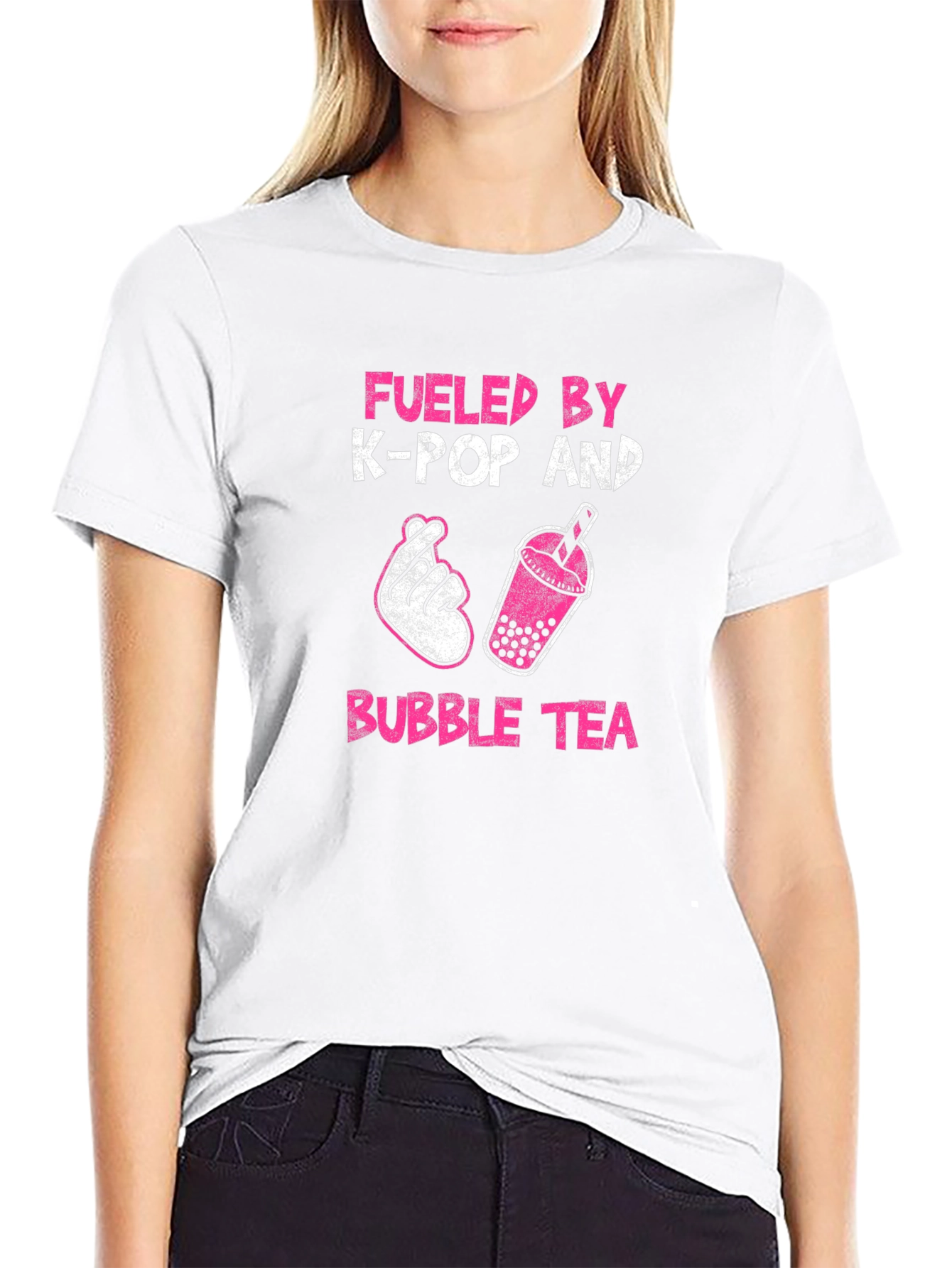 Fueled by K-Pop and Bubble Tea Graphic T-Shirt