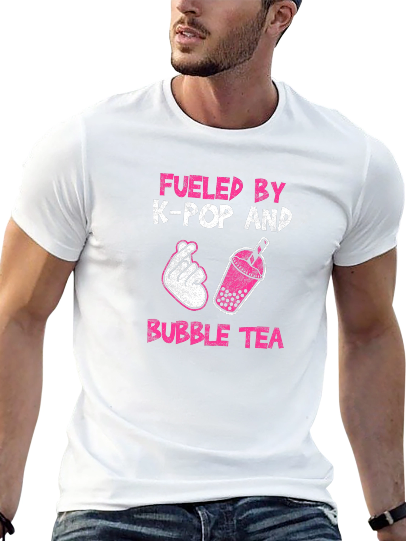 Fueled by K-Pop and Bubble Tea Graphic T-Shirt