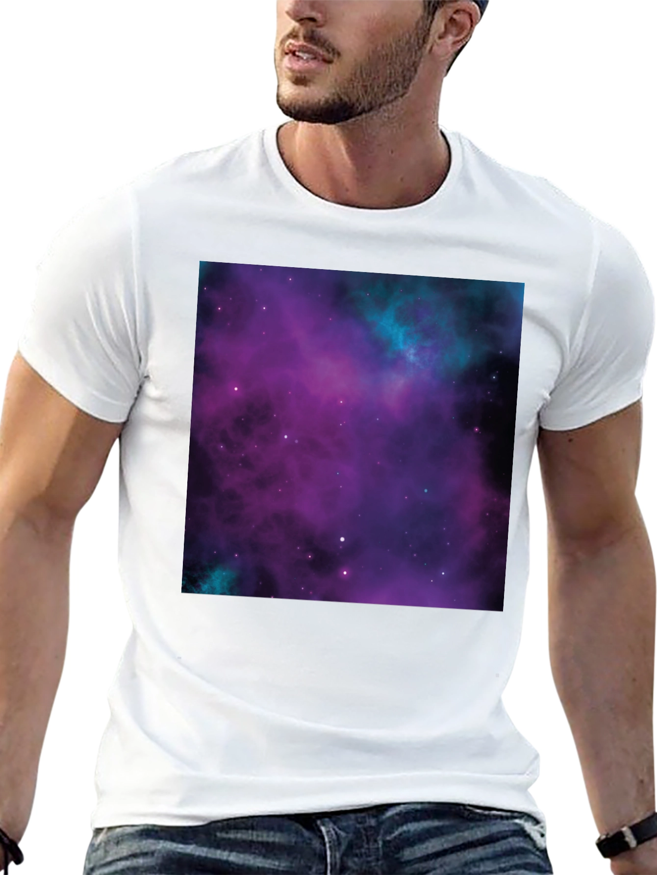 Galaxy Print Black T-Shirt