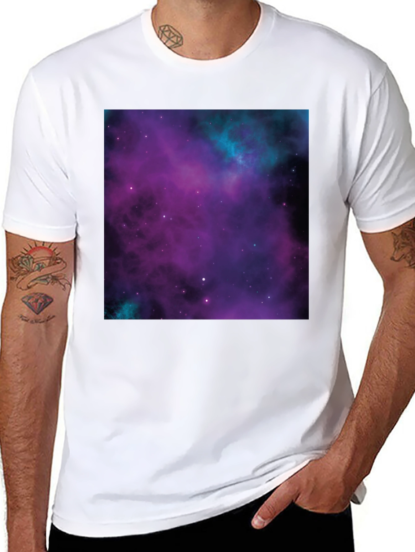 Galaxy Print Black T-Shirt