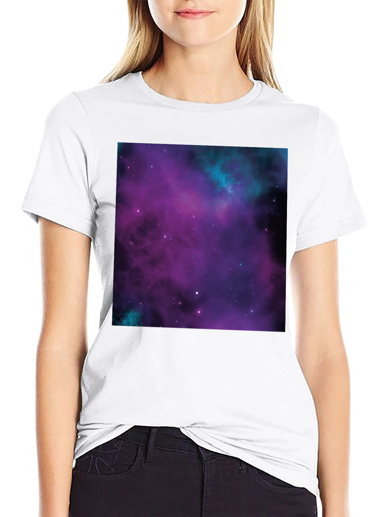 Galaxy Print Black T-Shirt