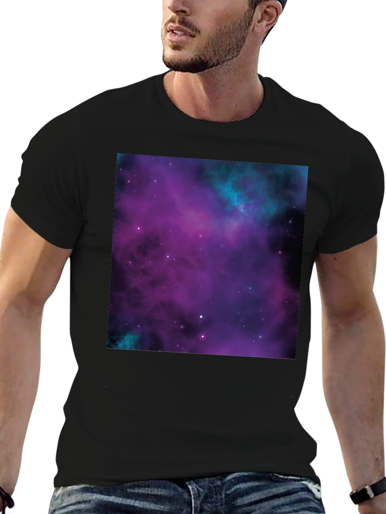 Galaxy Print Black T-Shirt