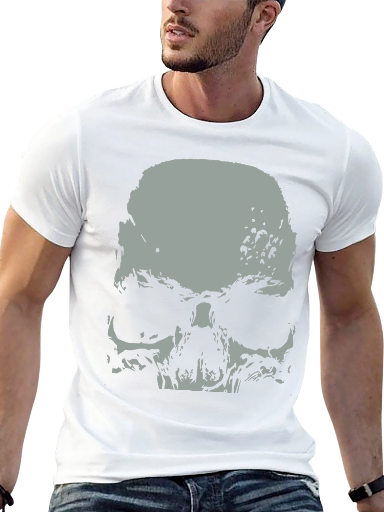 Skull Graphic Print Black T-Shirt