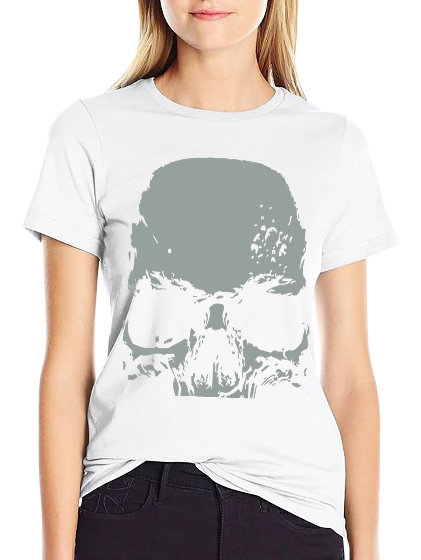 Skull Graphic Print Black T-Shirt