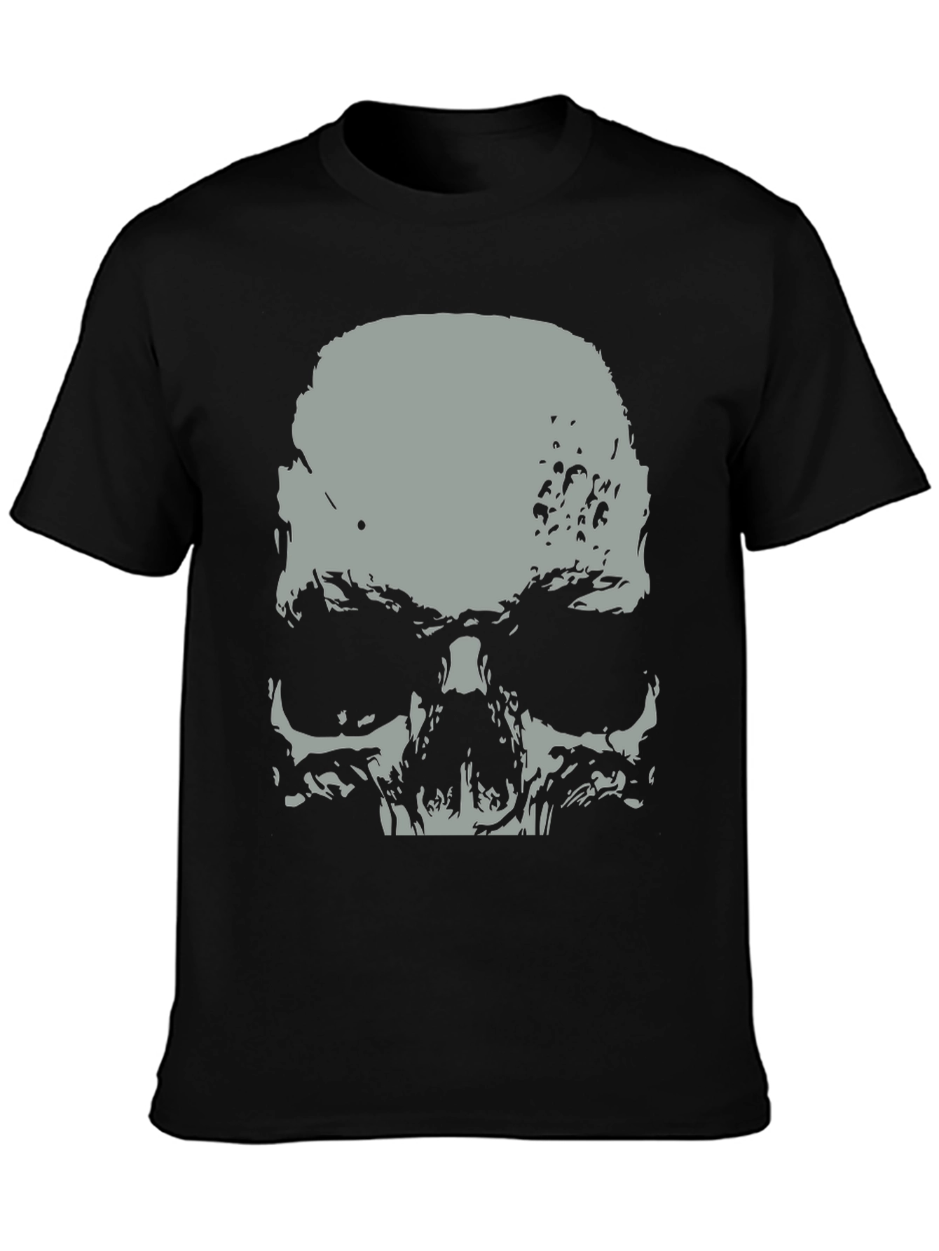 Skull Graphic Print Black T-Shirt