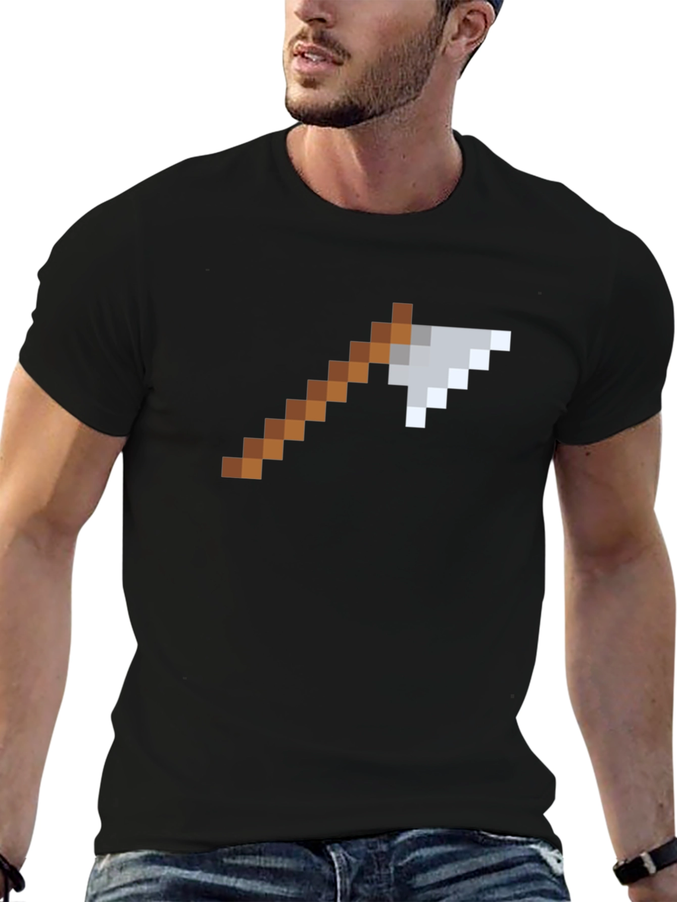 Pixelated Axe Graphic T-Shirt