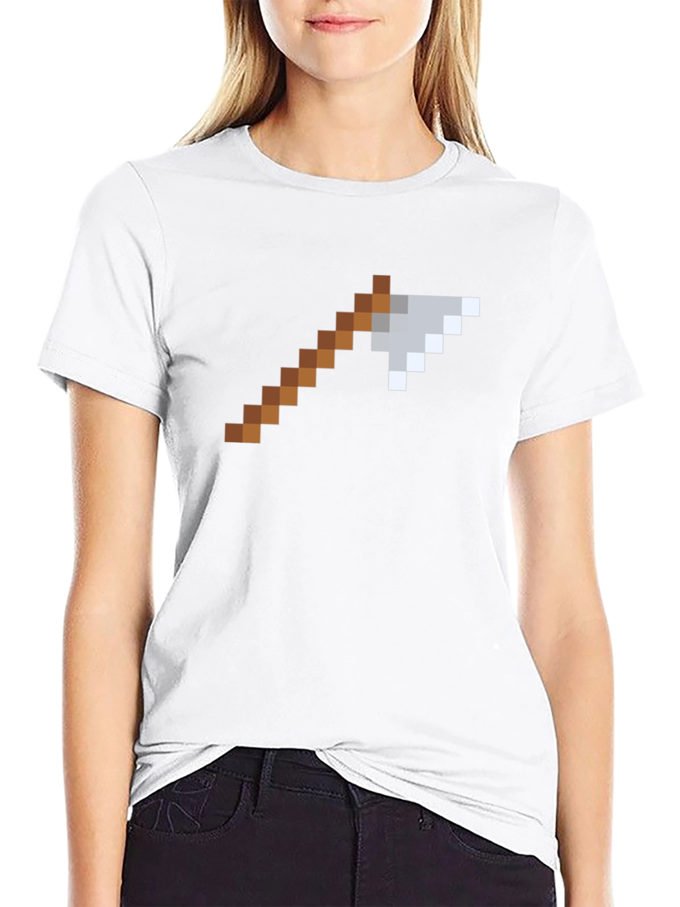 Pixelated Axe Graphic T-Shirt