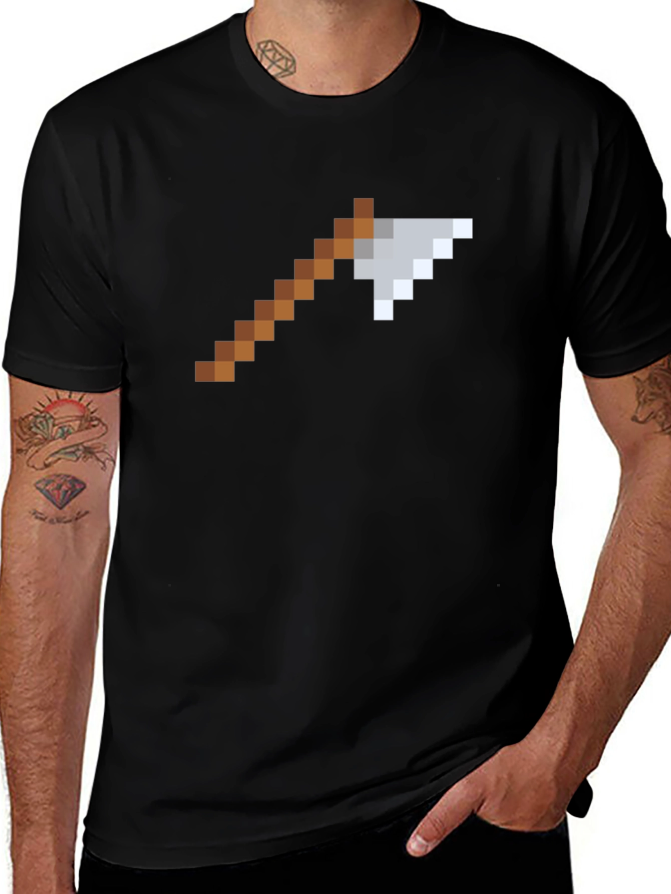 Pixelated Axe Graphic T-Shirt