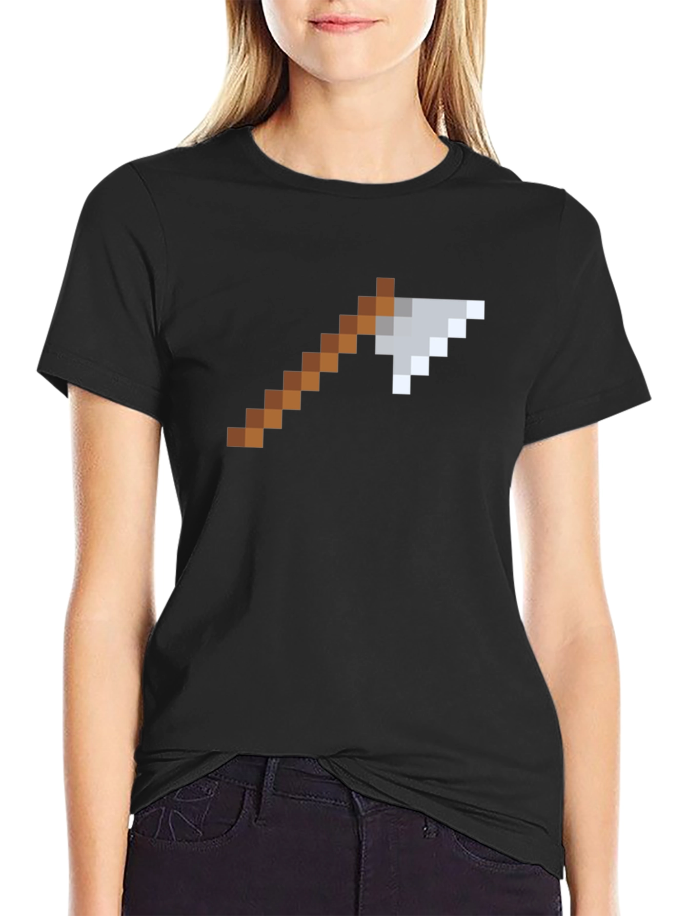 Pixelated Axe Graphic T-Shirt