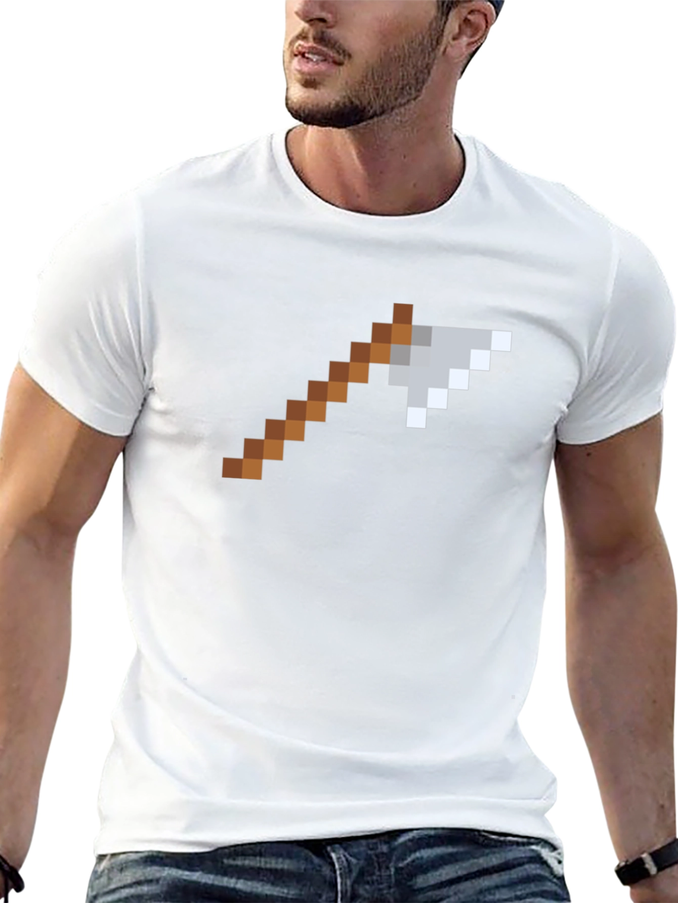 Pixelated Axe Graphic T-Shirt
