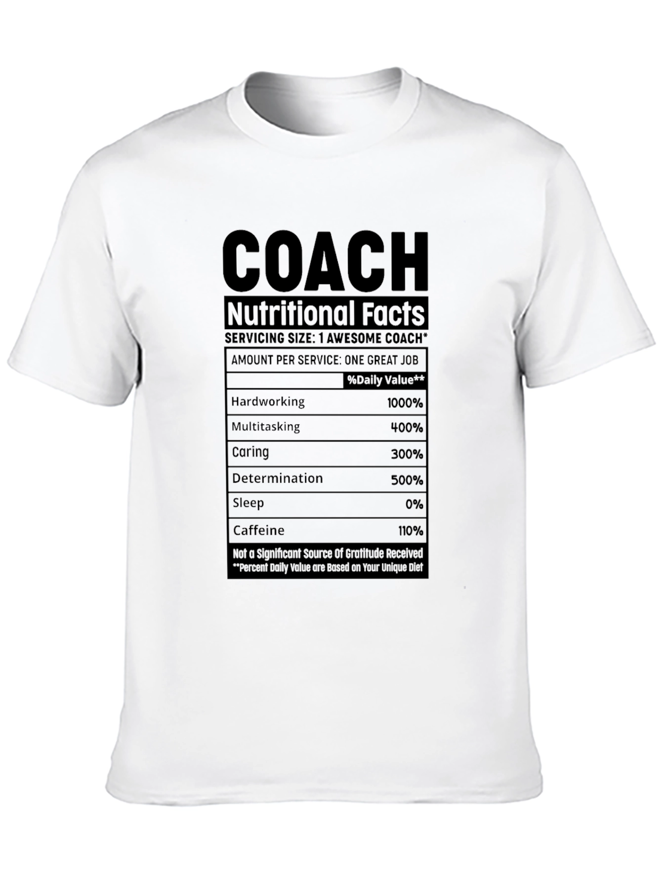 Awesome Coach Nutritional Facts T-Shirt
