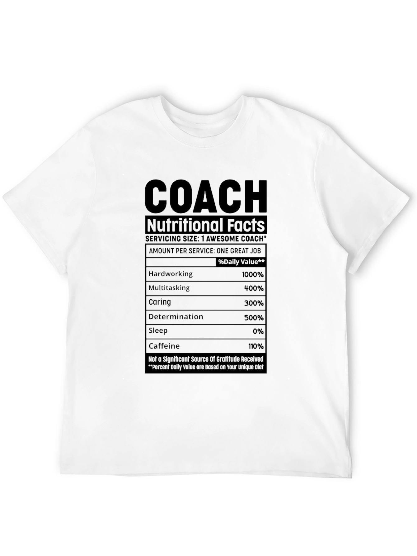 Awesome Coach Nutritional Facts T-Shirt
