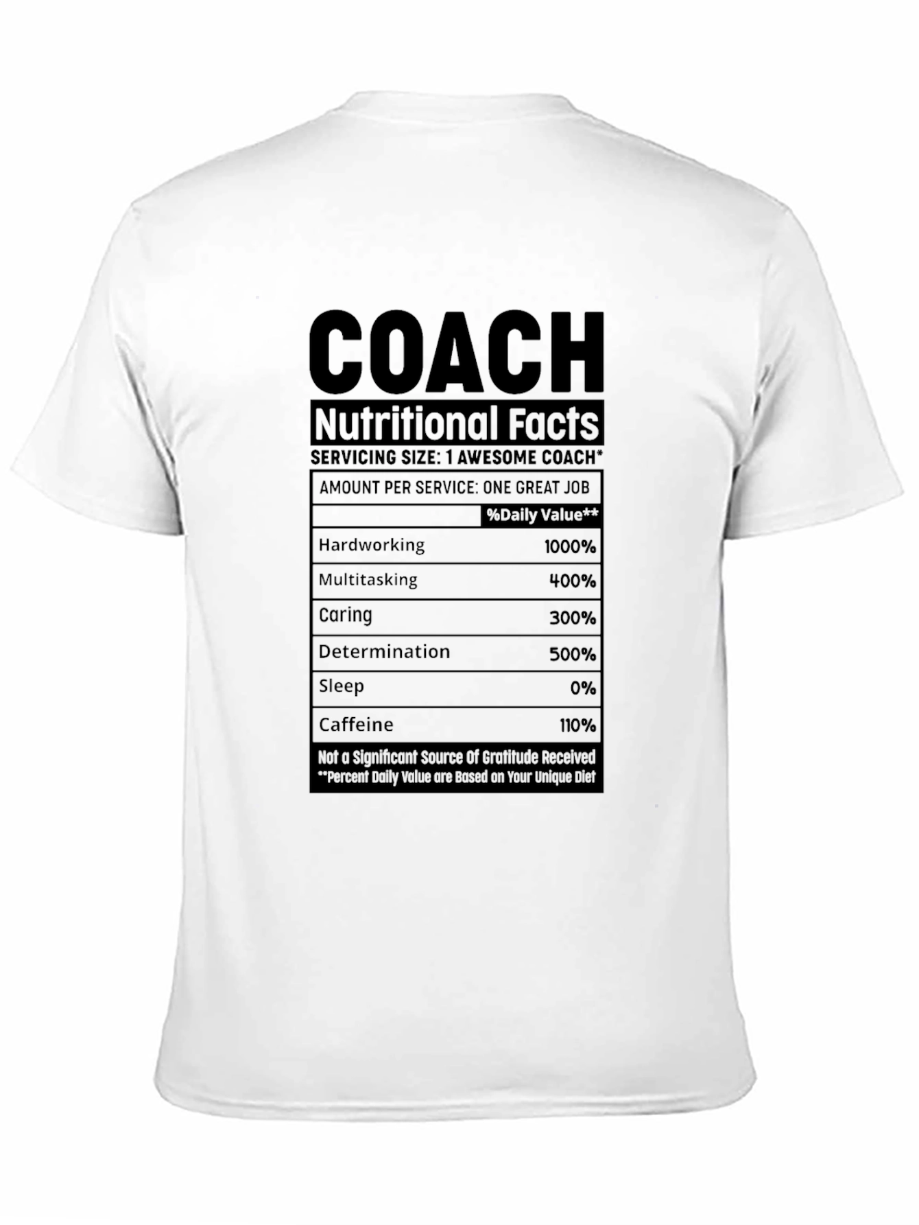 Awesome Coach Nutritional Facts T-Shirt