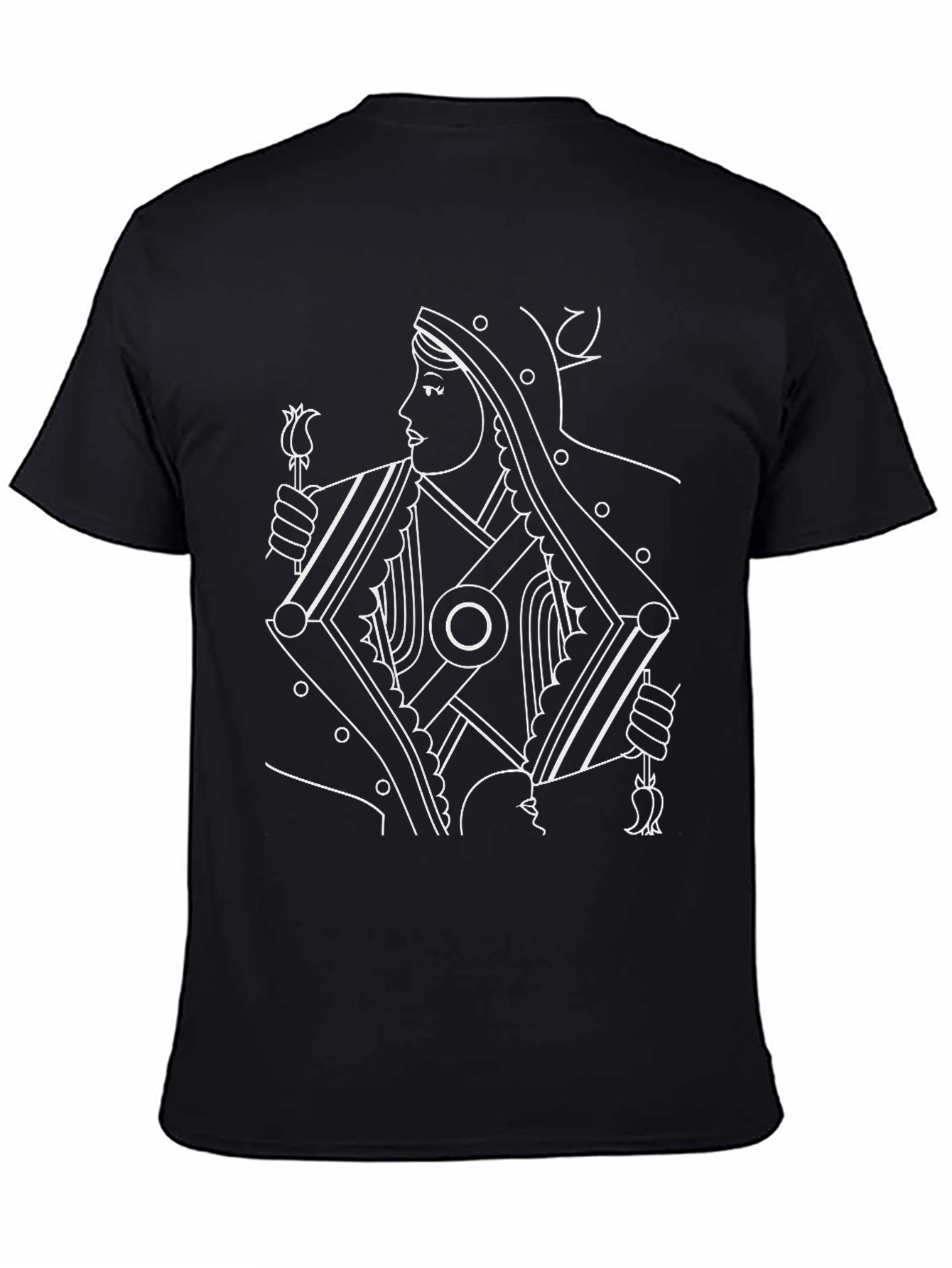 Queen of Diamonds Graphic Tee - Black Cotton