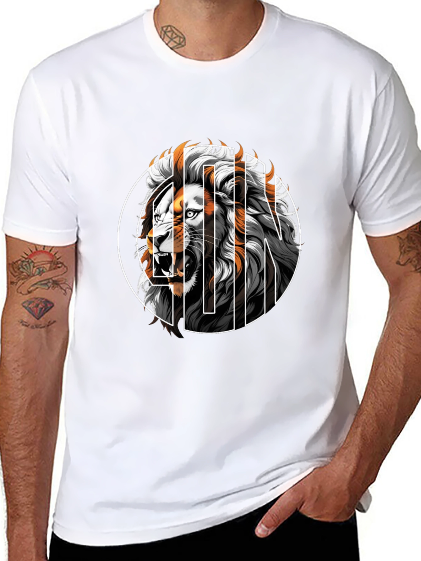 Lion Graphic Tee - Mens Black T-Shirt