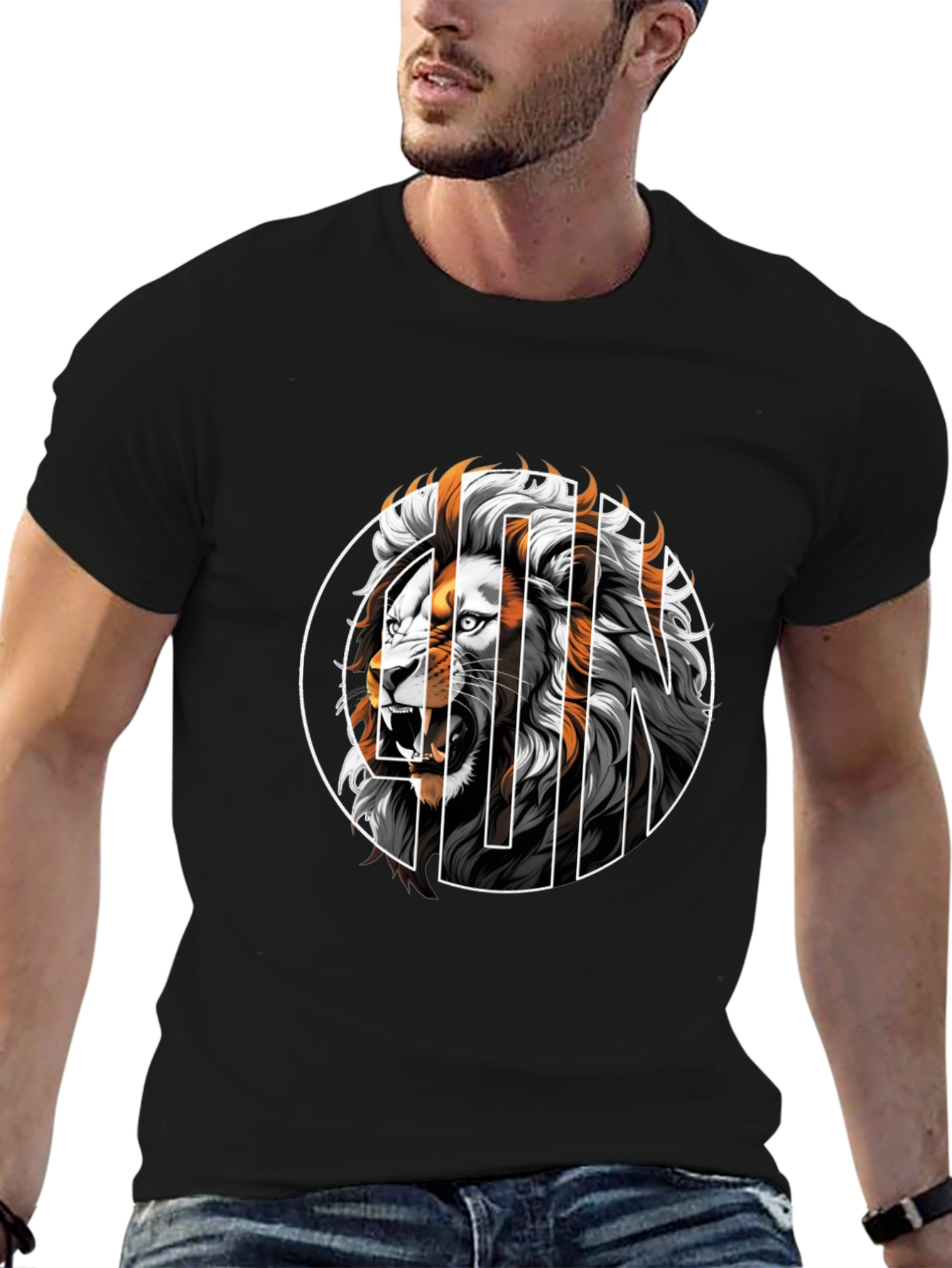 Lion Graphic Tee - Mens Black T-Shirt