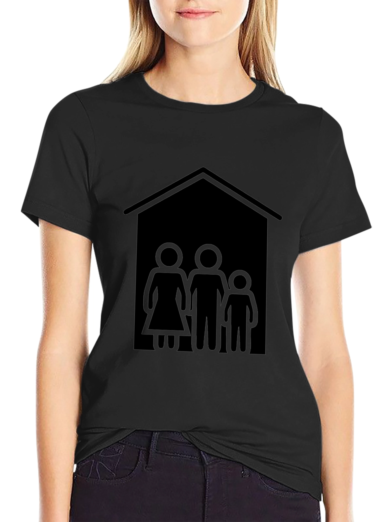 Family House Graphic Tee - Black