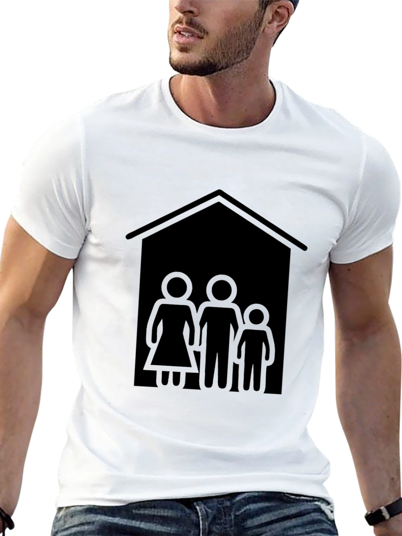 Family House Graphic Tee - Black