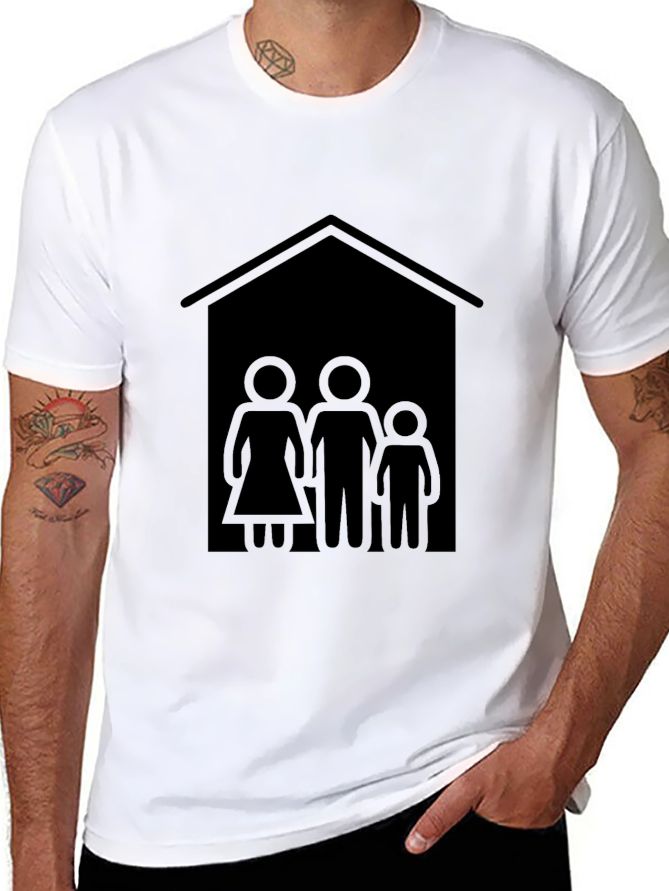Family House Graphic Tee - Black