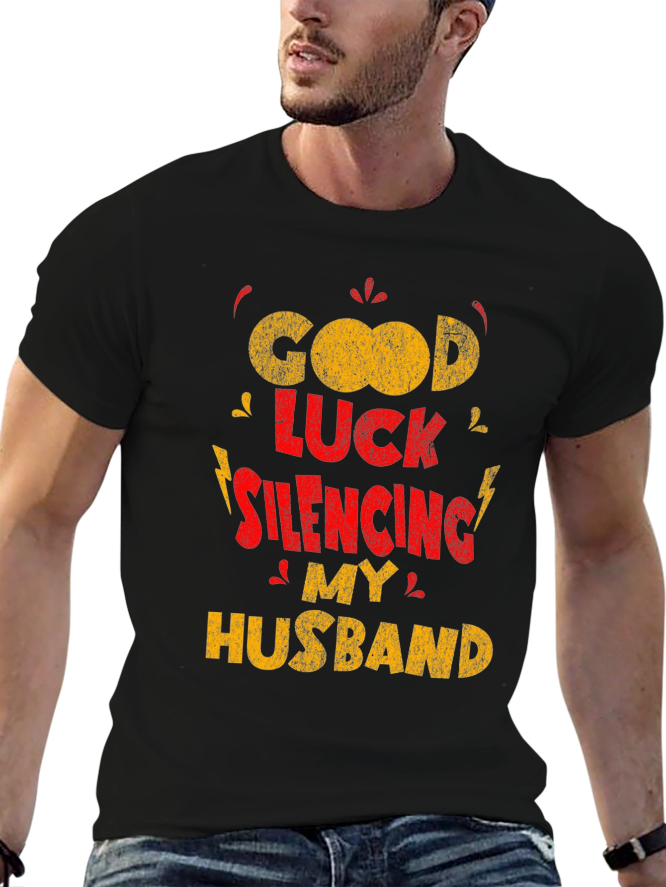Funny Wife T-Shirt - Good Luck Silencing My Husband